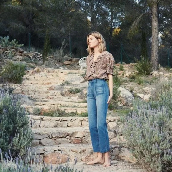 Dôen Maritime Jeans in Menton Wash, Size 26 Cropped - Picture 3 of 10